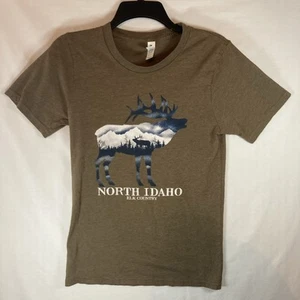 Royal Apparel Tan North Idaho Elk Country Short Sleeve Shirt Size Small - Picture 1 of 9