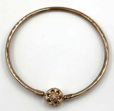 Original Pandora Armreif funkelnde Schneeflocke rosévergoldet - Bild 1 von 4