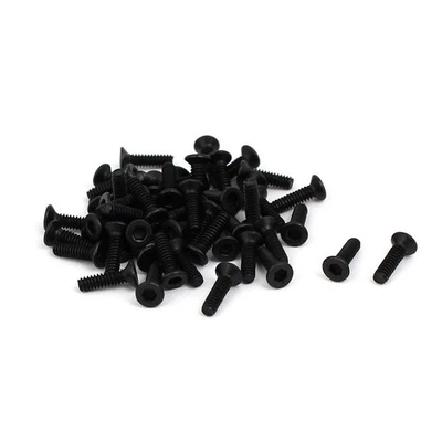 M1.6x6mm 10,9 piana svasata testa a esagono interno vite tappo nero 50pz - Immagine 1 di 2
