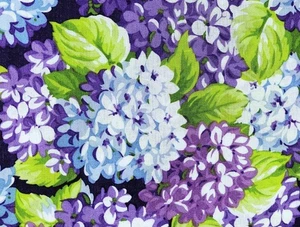 Blau Lila Chrysantheme Floral Blume Baumwolle Federn Kreativ Stoff 1 1/2 YD - Bild 1 von 6