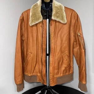ZARA MAN Brown Orange Bomber Jacket - Picture 1 of 6