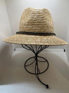 Nordstrom Straw Fedora Natural Light New with Tags Luxury Hat NWT - Picture 1 of 13
