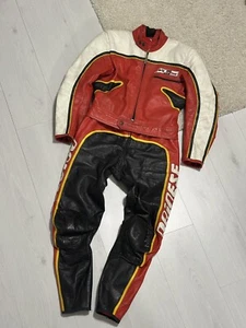 Dainese Vintage Men’s Leather Moto Racing Two Piece Suit Size 50 - Picture 1 of 24