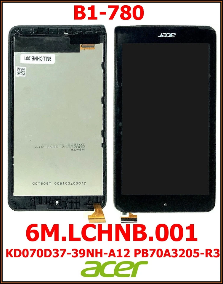 NUOVO Acer Iconia B1-780 Tablet LCD Touch Set Nero 6M.LCHNB.001 PB70A3205-R3 - Immagine 1 di 1