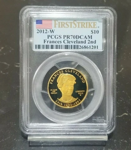 2012-W First Spouse Gold 1/2oz $10 Frances Cleveland Term 2 PCGS PR 70 FS Cover