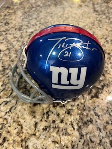 Tiki Barber Signed New York Giants Riddell Mini Football Helmet w/Display Case - Picture 1 of 2