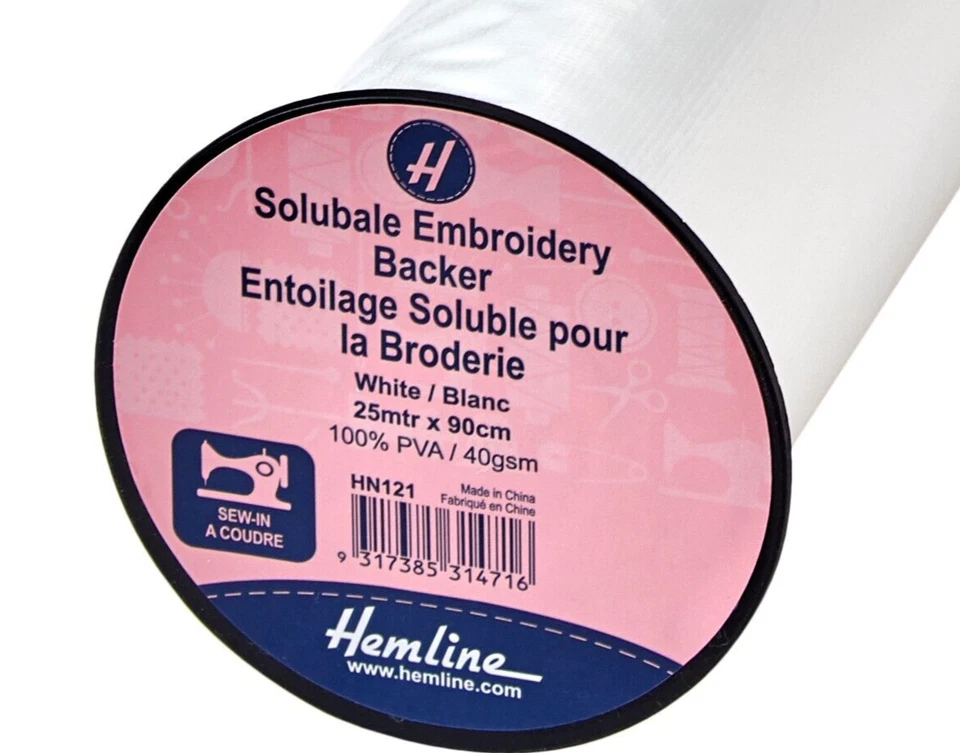 Water Soluble Stabiliser Hemline Wash Away Embroidery Backing HN121 per metre
