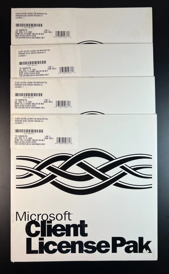 Lot of 4 NEW SEALED Microsoft Windows NT Server 4.0 CAL 1 Client Access Licenses - Image 1 of 4