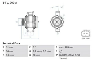 BOSCH 0 986 048 550 Alternator Replacement Fits Mercedes-Benz S-Class S 320 CDI - Picture 1 of 8