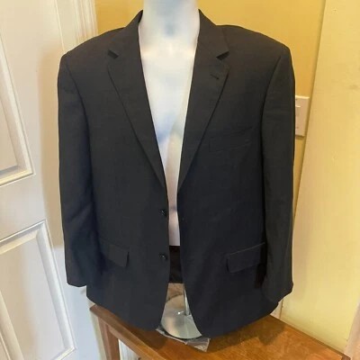 Jhane Barnes Blazer Mens 46R (tag 44R) 2 Button Black Super 140s & Cashmere - Image 1 of 4