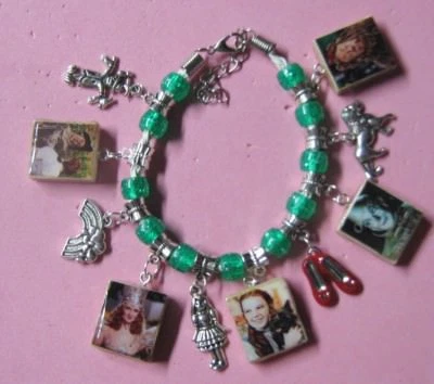 Wizard of Oz Charm Bracelet-Handmade - Green & Silver - Image 1 of 4