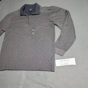 Van Heusen Mens Size L Jacket Black Long Sleeve 1/4 Zip Pullover - Picture 1 of 14