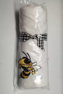 Georgia Tech yellow jacket Football Lg APPLIQUE RECEIVING BLANKET 28 X 40 INCHES - Picture 1 of 12