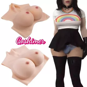 Pettorina in silicone crossdresser forme seno tette finte drag queen coppa B-H - Foto 1 di 22