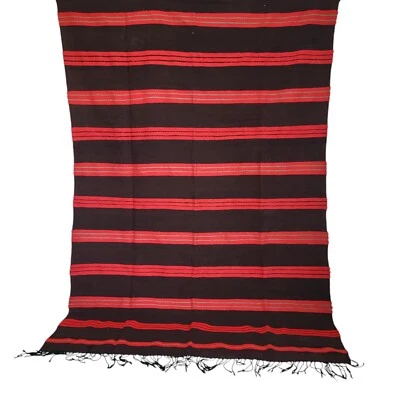 Винтажный ручной работы марокканский коричневый ковер красный зеленый полоски берберский племенной шерстяной ковер - Изображение 1 из 4