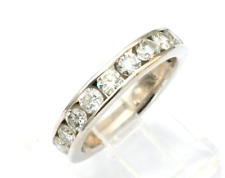 Helzberg Diamond Ring Wedding Anniversary Band 14k White Gold Channel Set