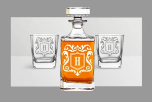 Individuelles Whisky Dekanter Set, Gravur Whisky Dekanter - Whisky Glas Geschenk - Bild 1 von 8
