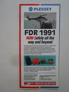 1/1990 PUB PLESSEY AVIONICS BRISTOW HELICOPTERS IHUMS PUMA OFFSHORE AD - Picture 1 of 1