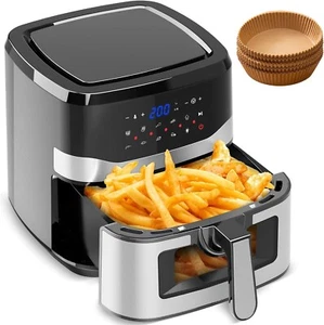Heißluftfritteuse,8.5L Sichtbares Airfryer ohne Öl,Mini-Backofen,Kompaktfriteuse - Bild 1 von 8