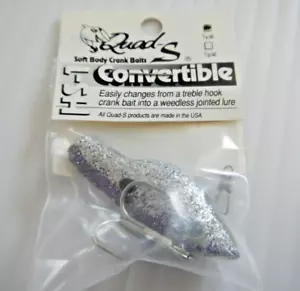VINTAGE - QUAD-S LURES - SOFT BODY CRANK BAIT - HS-1 CONVERTIBLE - 1/4 oz - NEW - Picture 1 of 10
