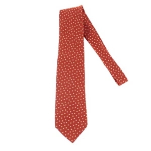 Nicky NWOT 100% Silk Tie in Orange with Beige Mini Floral Pattern - Picture 1 of 7