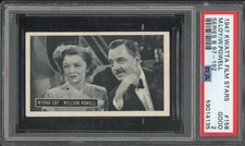 1947 Kwatta Film Stars Myrna Loy William Powell Series B #158 PSA 2 The Thin Man