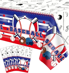 4 Packs Baseball Tablecloth Baseball Table Cover Baseball Plastic Tablecloth - Picture 1 of 9