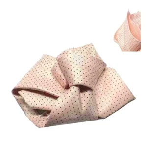 Corbata Y Pañuelo Rosa Lunares Completo Violeta Punteado Blanco Seda Pluma - Imagen 1 de 9