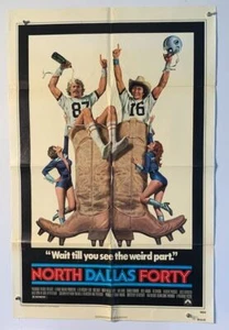 NFL NORTH DALLAS FORTY Orig 1sh Movie Poster Nick Nolte Mac Davis Football Sport - Picture 1 of 1