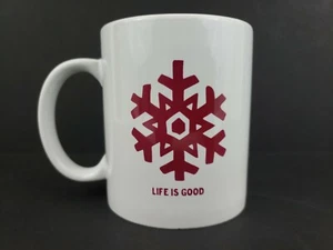 Life Is Good Schneeflocke Kaffeebecher Tasse Keramik Urlaub Tee Trinken Skifahren weiß  - Bild 1 von 6