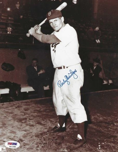 Signed  8x10  ROCKY BRIDGES  Brooklyn Dodgers Autographed photo PSA/DNA Hologram - Image 1 of 1