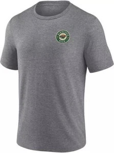 Camiseta Fanatics NHL Minnesota Wild 2-Hit Gris Tri-Mezcla, Nueva, Talla Mediana - Imagen 1 de 3
