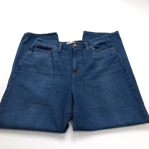 Jeans rectos holgados Madewell 32 (se adapta a 34W 31L) tiro alto denim desgastado - Imagen 1 de 10