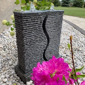 CLGarden Granit Springbrunnen SB5 Wasserspiel 2 Säulen mit LED Beleuchtung Set - Bild 1 von 8