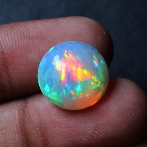 AAA Natural White Opal Cabochon Round Shape Honeycomb Opal Stone Ring Size Opal - Picture 1 of 3