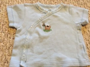Osh Kosh Boys Light Blue Dinosaur Short Sleeve Shirt Snaps 3 Months - Picture 1 of 1