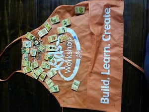 Home Depot Kids Workshop Apron With 28 Pins Build Learn Create Kids Size Orange! - Picture 1 of 5