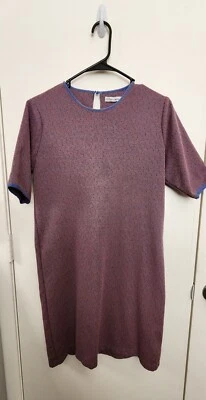 Vestido Vintage Manga Corta Talla Mediana Túnica Años 70 Verano Midi Vestido Magenta Foto 1 de 4