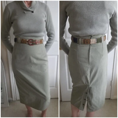 Juego de falda/suéter/cinturón con abertura trasera a lápiz sin límites de colección Foto 1 de 4