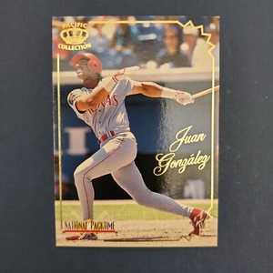 JUAN GONZALEZ. - 1995 PACIFIC "NATIONAL PACKTIME" CARD  #3  PACK FRESH  LOOK!!