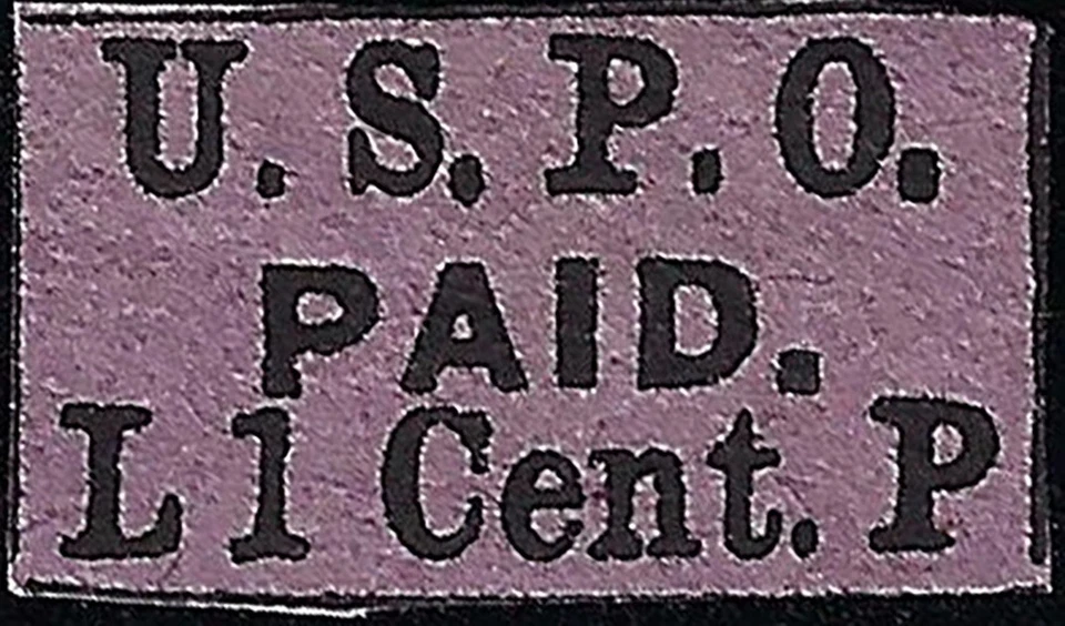 US Scott #7LB1 MH VF 1 Cent 1849-1850 USPO L P Carriers Stamp CV 450.00 - Image 1 of 1