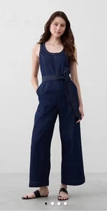 Neu mit Etikett Banana Republic Denim Damen-Overall mit Gürtel dunkelblau Größe 12 - Bild 1 von 6