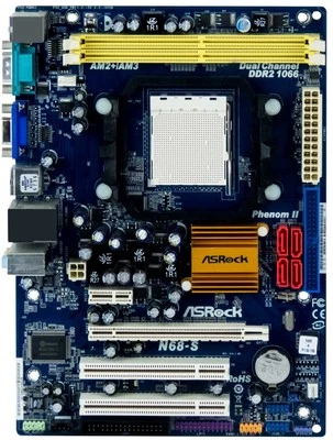 ASROCK N68-S S.AM2 DDR2 PCIe PCI Matx - Image 1 of 2