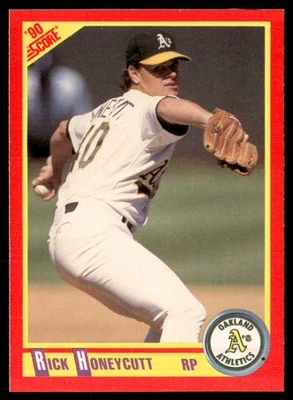1990 Score Rick Honeycutt Oakland Athletics #317 - Image 1 of 2