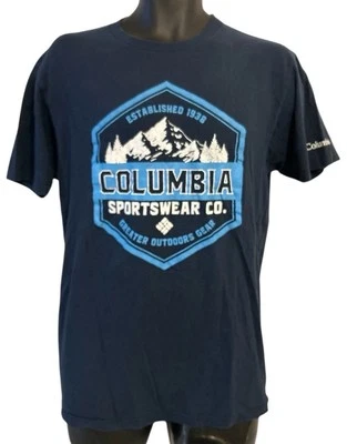 Columbia Tee Boys Sz L Sportswear Company Logo 22” Chest Blue Short Sleeve - Image 1 of 3