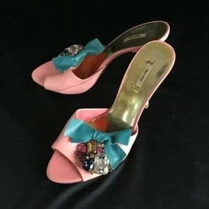 miumiu miu mule stiletto sandals bijou pumps shoesBQ-543 Used BERG-0 - Picture 1 of 10