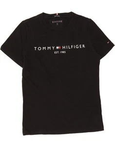TOMMY HILFIGER Girls Graphic T-Shirt Top 11-12 Years Black CT01 - Picture 1 of 3