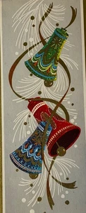 Vintage California Artists Christmas Card by Ralph McConnell Beautiful Bells - Picture 1 of 4