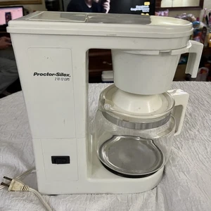 Vintage Proctor Silex 2-12 Cup Drip Coffee Maker model A607A White Tested Works - Picture 1 of 7