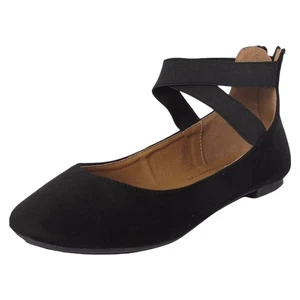 Klassische Ballerinas mit elastischen Crossover Knöchelriemen Ballerinas Yoga Flats - Bild 1 von 29